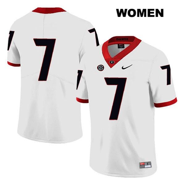 Georgia Bulldogs Women's D'Andre Swift #7 NCAA No Name Legend Authentic White Nike Stitched College Football Jersey PEF2856AG